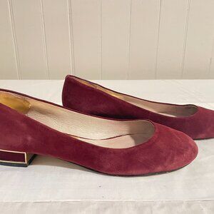 Michael Kors Women's Maroon Suede Joy Kitten Flat Shoes 6.5US Size